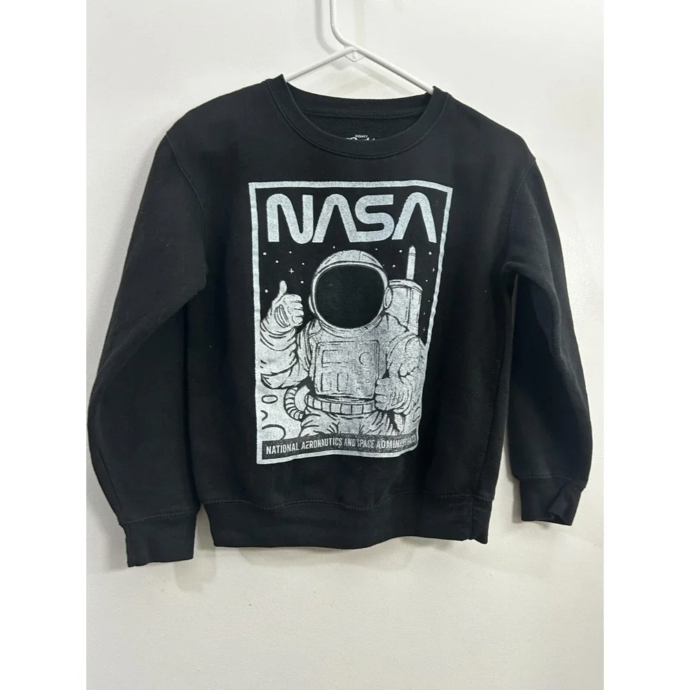 Eighty Eight NASA Sweatshirt Youth Large 14 Black Astronaut Graphic Space